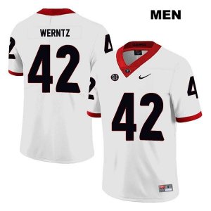 Men's Georgia Bulldogs NCAA #42 Mitchell Werntz Nike Stitched White Legend Authentic College Football Jersey VDK2054IZ